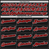 Custom Black Red Pinstripe-White Performance Polo Shirt