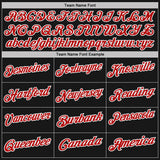 Custom Black Red Pinstripe-White Performance Polo Shirt