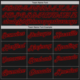 Custom Black Red Pinstripe-Red Performance Polo Shirt