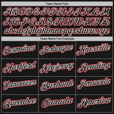 Custom Black Red Pinstripe-White Performance Polo Shirt