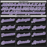 Custom Black Gray Pinstripe Purple-White Performance Polo Shirt