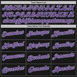 Custom Black Gray Pinstripe-Purple Performance Polo Shirt