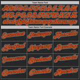 Custom Black Gray Pinstripe-Orange Performance Polo Shirt