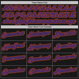 Custom Black Orange Pinstripe-Purple Performance Polo Shirt