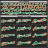Custom Black Orange Pinstripe White-Kelly Green Performance Polo Shirt