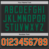 Custom Black Orange Pinstripe White-Kelly Green Performance Polo Shirt