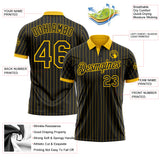 Custom Black Yellow Pinstripe-Yellow Performance Polo Shirt