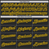 Custom Black Yellow Pinstripe-Yellow Performance Polo Shirt