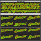 Custom Black Yellow Pinstripe-Neon Green Performance Polo Shirt