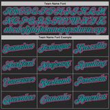Custom Black Pink Pinstripe-Teal Performance Polo Shirt