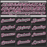 Custom Black Pink Pinstripe-White Performance Polo Shirt
