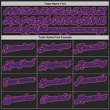 Custom Black Pink Pinstripe-Purple Performance Polo Shirt