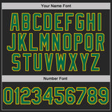 Custom Black Kelly Green Pinstripe-Yellow Performance Polo Shirt