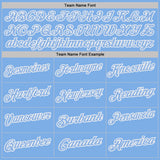 Custom Light Blue White Pinstripe-White Performance Polo Shirt