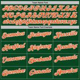 Custom Green White Pinstripe-Orange Performance Polo Shirt