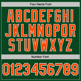 Custom Green White Pinstripe-Orange Performance Polo Shirt