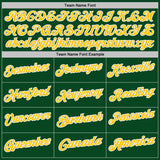 Custom Green White Pinstripe-Yellow Performance Polo Shirt