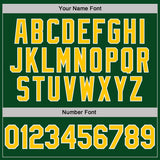 Custom Green White Pinstripe-Yellow Performance Polo Shirt