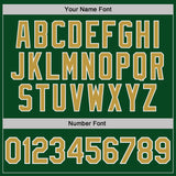 Custom Green White Pinstripe-Old Gold Performance Polo Shirt