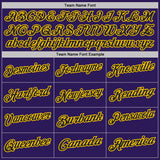 Custom Purple Black Pinstripe-Yellow Performance Polo Shirt