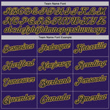 Custom Purple Black Pinstripe-Old Gold Performance Polo Shirt