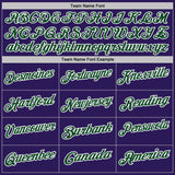 Custom Purple White Pinstripe Green-Yellow Performance Polo Shirt