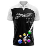Custom Black-White Billiard Balls Performance Polo Shirt