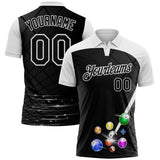 Custom Black-White Billiard Balls Performance Polo Shirt