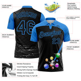 Custom Black-Powder Blue Billiard Balls Performance Polo Shirt