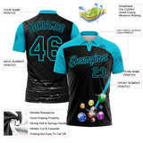 Custom Black-Lakes Blue Billiard Balls Performance Polo Shirt