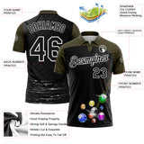 Custom Black Olive-White Billiard Balls Performance Polo Shirt