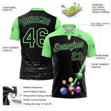 Custom Black-Pea Green Billiard Balls Performance Polo Shirt