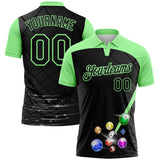 Custom Black-Pea Green Billiard Balls Performance Polo Shirt