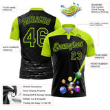 Custom Black-Neon Green Billiard Balls Performance Polo Shirt