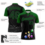 Custom Black-Grass Green Billiard Balls Performance Polo Shirt