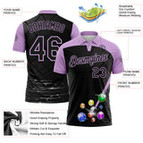 Custom Black-Light Purple Billiard Balls Performance Polo Shirt