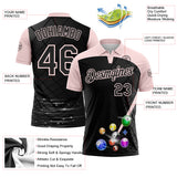 Custom Black-Light Pink Billiard Balls Performance Polo Shirt