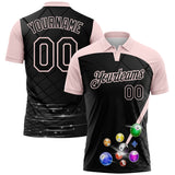 Custom Black-Light Pink Billiard Balls Performance Polo Shirt