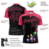 Custom Black-Neon Pink Billiard Balls Performance Polo Shirt