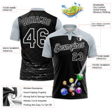 Custom Black Silver-White Billiard Balls Performance Polo Shirt