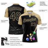 Custom Black-Vegas Gold Billiard Balls Performance Polo Shirt