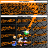 Custom Black-Bay Orange Billiard Balls Geometric Grid Performance Polo Shirt