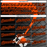 Custom Black-Orange Bowling Geometric Grid Performance Polo Shirt