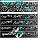 Custom Black Teal-White Bowling Geometric Grid Performance Polo Shirt