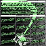 Custom Black-Pea Green Bowling Geometric Grid Performance Polo Shirt