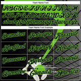 Custom Black-Aurora Green Bowling Geometric Grid Performance Polo Shirt
