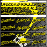 Custom Black-Light Yellow Bowling Geometric Grid Performance Polo Shirt