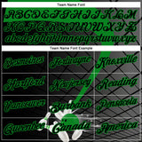 Custom Black-Grass Green Bowling Geometric Grid Performance Polo Shirt