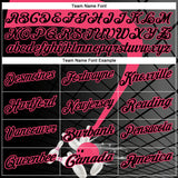 Custom Black-Neon Pink Bowling Geometric Grid Performance Polo Shirt