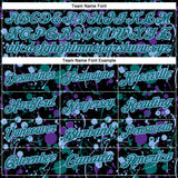 Custom Graffiti Pattern Teal Black Purple-Light Blue Vibrant Multi-Color Abstract Splatter Performance Polo Shirt